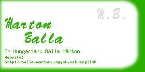 marton balla business card